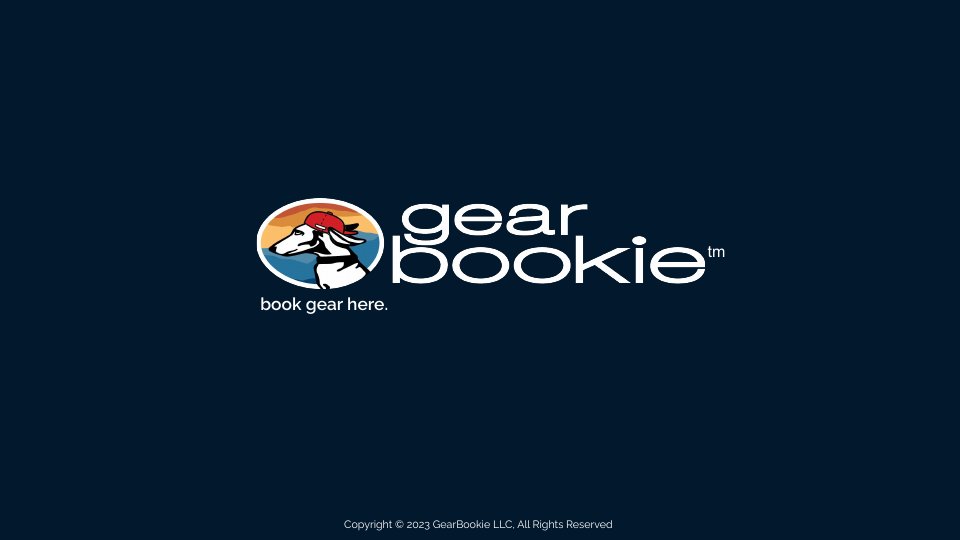 GearBookie cover slide: the GearBookie logo and the line book gear here.